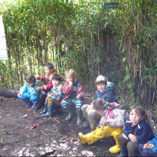 Composing poetry in the bamboo garden