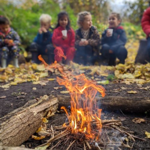 Hot chocolate around the fire