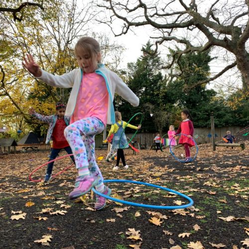 Skipping with a hoop